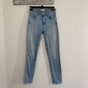 AGOLDE Sophie High Rise Skinny Ankle Crop Jeans Light Wash 24